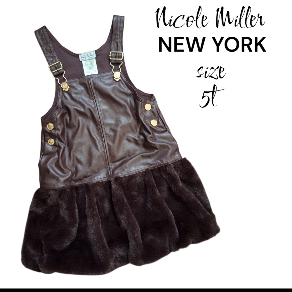 Nicole Miller Chocolate Faux Leather Dress